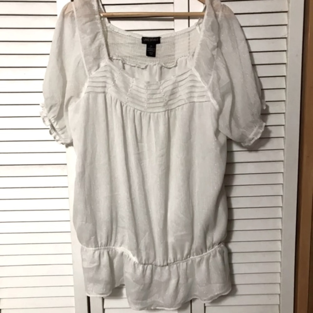 Lane Bryant Shimmery White Blouse